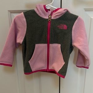 The North Face 6-12M light zipper up with hood.